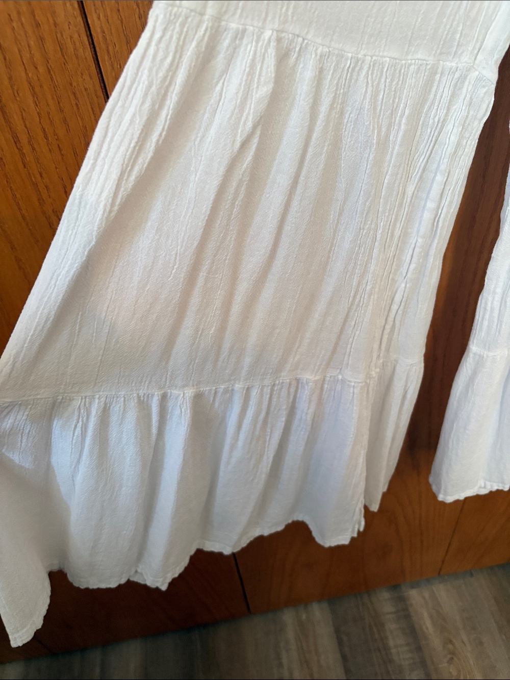 Oh My Gauze! White Wide-Leg Tiered Pants - Picture 4 of 6